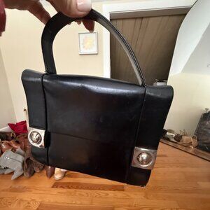 Vintage Italian Leather Black Handbag